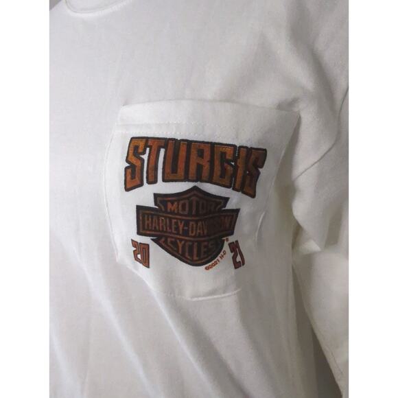 Harley Davidson logo Sturgis Long Sleeve White Small Shirt - Picture 3 of 6
